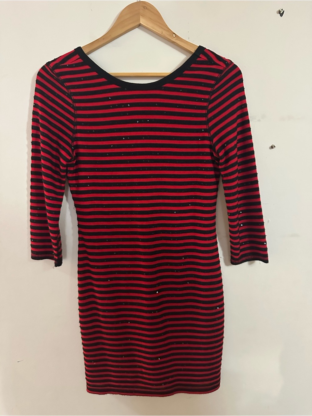 Express Red and Black Striped Mini Dress